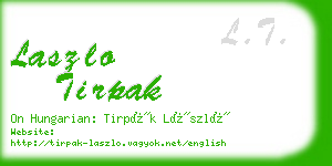 laszlo tirpak business card